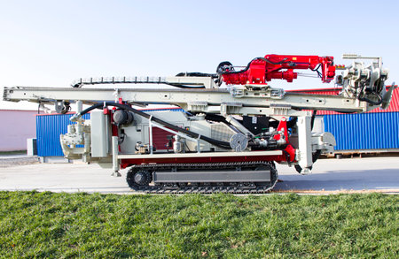 Crawler Drilling Rig. Drilling of the wells. Industry. Mineral exploration.の写真素材