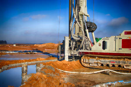 Drilling rig. Drilling deep wells. Coring. Industry. Mineral exploration.の写真素材