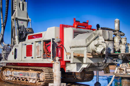 Drilling rig. Drilling deep wells. Coring. Industry. Mineral exploration.の写真素材