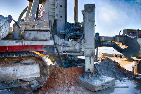 Drilling rig. Drilling deep wells. Coring. Industry. Mineral exploration.の写真素材