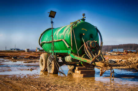 Drilling rig. Drilling deep wells. Additional equipment and mechanisms for the drilling. Technique for the delivery of water and drilling fluid. Mineral exploration. The device of wells for freezing soil.の写真素材