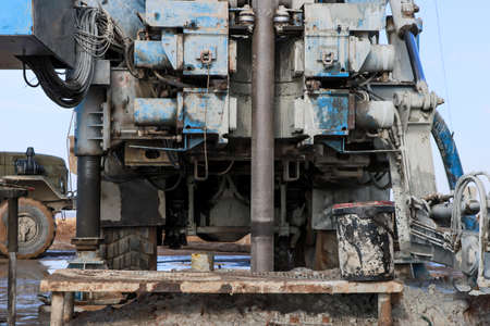 Drilling rig. Drilling deep wells. Coring. Industry. Mineral exploration.の写真素材