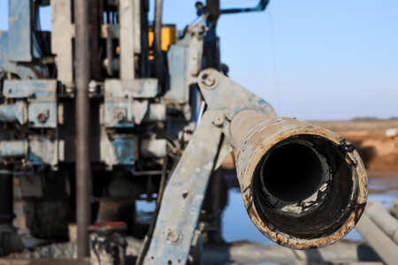 Drilling rig. Drilling deep wells. Drilling equipment and tools. Mineral exploration. The device of wells for freezing soil.の写真素材
