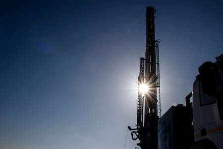 Drilling rig. Industry The device of deep wells for freezing soil.の写真素材