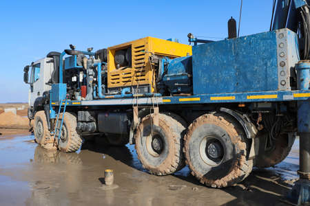 Drilling rig. Preparing to work at great depth.