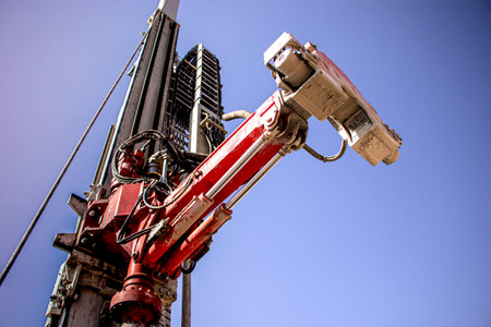 Drilling rig. Grip for drilling tool. Geology. Belarus. Salihorsk 2020の写真素材