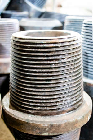 Drilling rig. Drilling tool. Crown for deep drilling. Geology. Belarus. Salihorsk 2020
