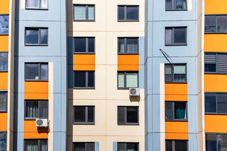 Multi-storey modern residential building. Housing construction. Residential fund. Sleeping...