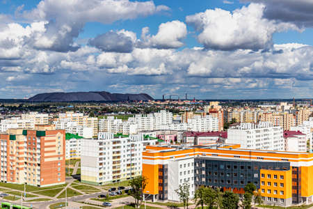Modern multi-storey residential area. Mortgage lending for a young family. Belarus. Soligorsk