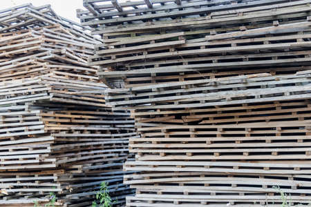 Wood lattice fence texture background. Old wooden structures in the form of latticeの写真素材