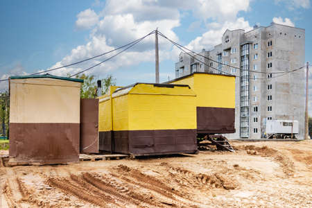 Mobile office buildings or container site office for construction site
