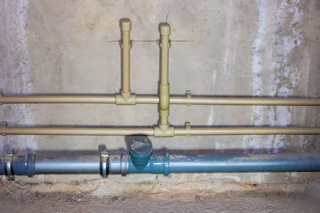 Installation of water supply and sewerage in a residential building. Insulated pipes for water....