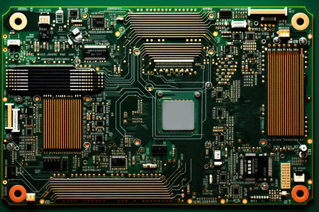 A powerful computer processor or chip on a motherboard. modern technologiesの素材
