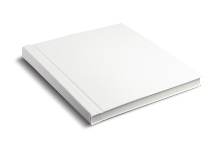Blank closed notebook mockup isolated on whiteの素材