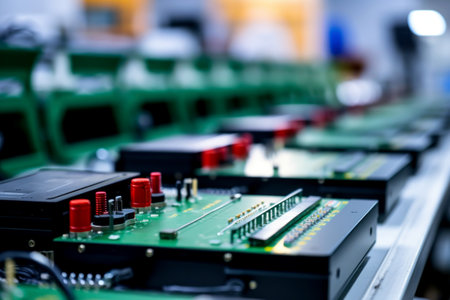 Electrical equipment of a modern plant. Power supply, communication and control system. Control blockの素材