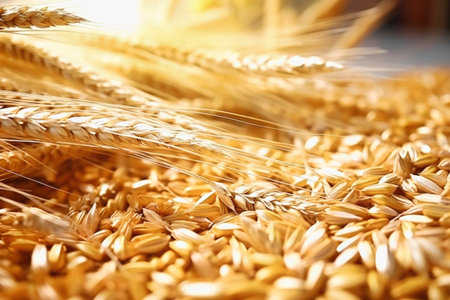 Different types of legumes and cereals, top view. Organic grains. Close-up. Natural products without GMOsの素材