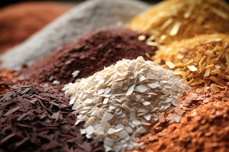 Different types of cereal and beans that have a variety of nutritional benefits. Natural food products. Harvestの素材