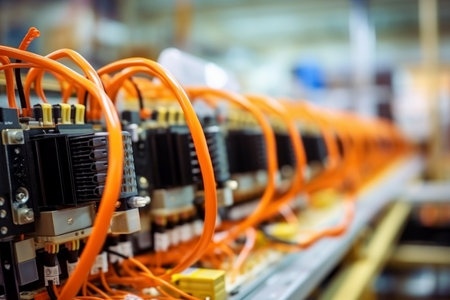 Electrical equipment of a modern plant. Power supply, communication and control system. Control blockの素材