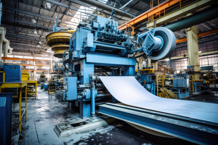Equipment for paper production. Large plant for the production of paper and cardboard. Modern equipmentの素材