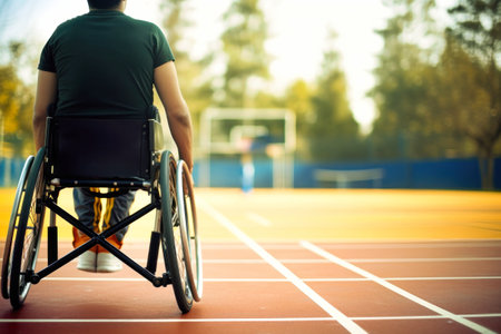 A disabled man in a wheelchair plays basketball. Sports for people with disabilities. Active lifeの素材