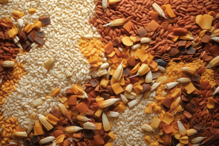 Different types of cereal and beans that have a variety of nutritional benefits. Natural food products. Harvestの素材