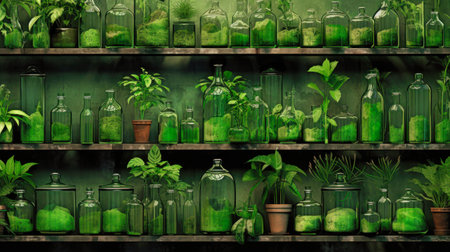Botanical medicine experiments in the laboratory, using plants to test plant growth. Ecology. Bioengineeringの素材
