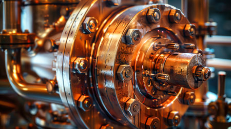 A detailed view of a machine featuring numerous interconnected gears in motion.の素材