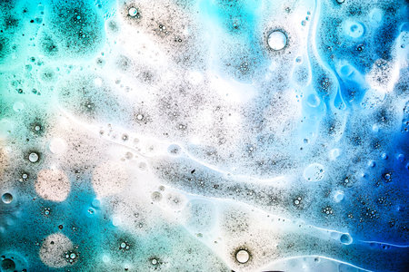 A mesmerizing abstract scene reveals vibrant colors and unique patterns, showing the delicate beauty of microscopic structures found in nature.の写真素材