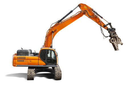This crawler excavator is designed for heavy-duty construction work and features a powerful boom and...