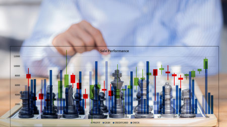 Leadership and teamwork concepts for success. Goals. Planning of a businessman holding the King of Chess to victory and defeat. Business and management challenges in a game with fiの写真素材