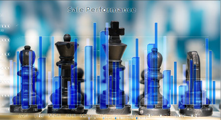 Chess game on stock market chess or forex trading chart for financial investment ideas. Economic...