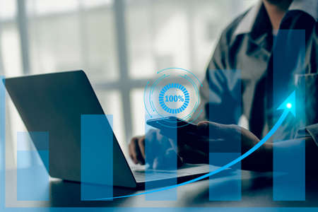 Financial Trade Manager Analyze Stock Market Indicators With Laptop For Investment Strategy The best...