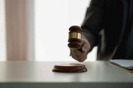 Lawyer businessman working in the office for lawyer ideas, advice, advice, justice and legal...