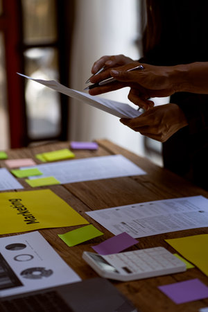 Diverse Startup Teamwork and Integration Ideas: Business Team Coworker Brainstorm Business Ideas...