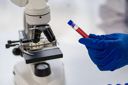 Vascular health doctor in clinical laboratory for medical research and development concepts. and...