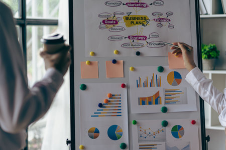 Teamwork businessman consulting, businessman discussing, plan investment analysis and marketing on...