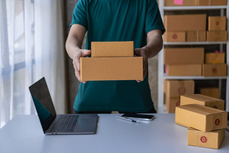 delivery, small business, startup, success, laptop, businesswoman, entrepreneur, internet, logistic,...