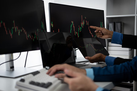 stock chart ideas stock market Business entrepreneurs discuss and analyze graphs. stock market...