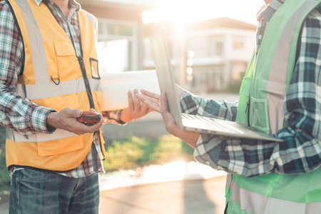 Construction team for creating blueprints Collaboration or discussion for business strategy or...