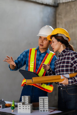 Engineering and architectural concepts: Asian female architects and engineers are discussing...