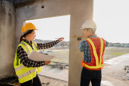 Engineering and architectural concepts: Asian female architects and engineers are discussing...