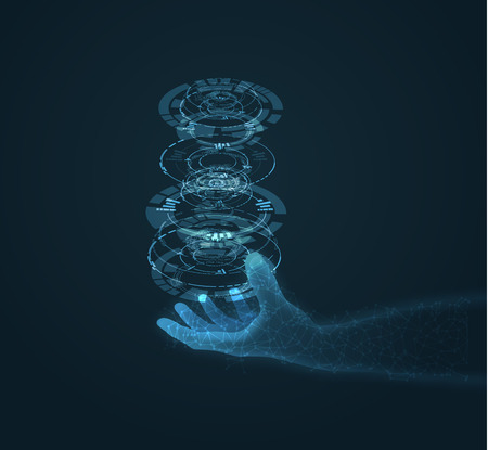 Shiny blue technology backgroundのイラスト素材