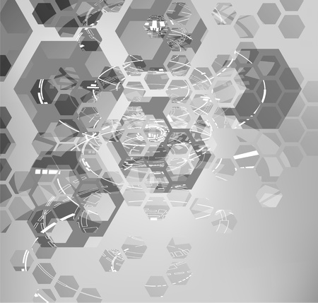 Hexagonal science trendy vector background for corporate or business presentations. EPS10.のイラスト素材