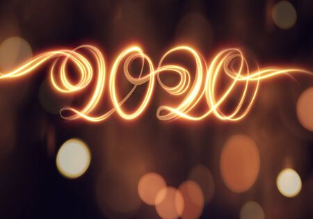 2020 new year shiny vector background. Glowing shiny spiral lines effect vector background. EPS10....
