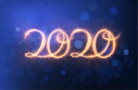 Gold 2020 Happy New Year party invitation background