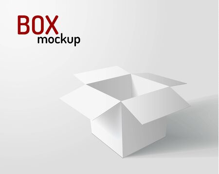 White opened box with shadows realistic mockup background. Vector eps10.のイラスト素材