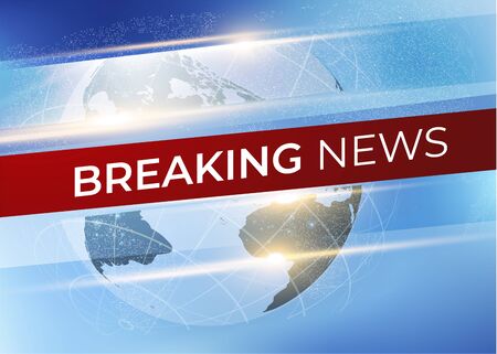 Breaking news vector background with earth globe and technology shapes. EPS10のイラスト素材