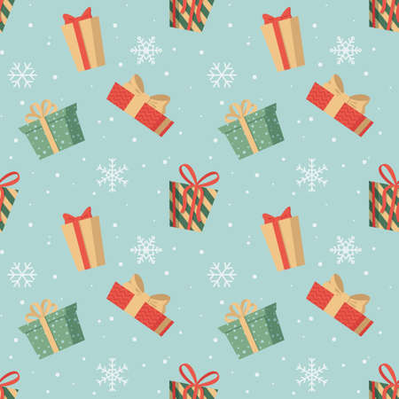 Colorful Christmas and New Year seamless pattern