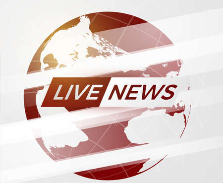 News vector background with red globe and shiny lines. EPS10のイラスト素材