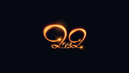 2022 glowing lights text for New Year background